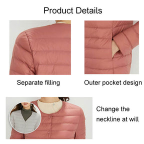 Womens Down Jacket Packable Lightweight Two Wear Waterproof Coat-YanHong