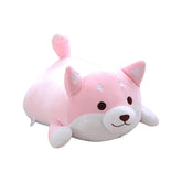 Shiba Inu Dog Plush Pillow Cute Round Eyes Corgi Akita Stuffed Animals Doll Toy Gifts -Pink