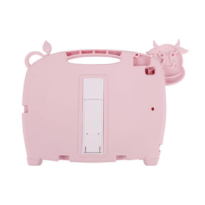 Cow Kid iPad Case Soft Silicone Tablet Cover With Handles Stand For iPad 7 10.2/iPad Pro 10.5/iPad Air3-Pink