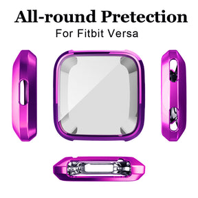 For Fitbit Versa Electroplated TPU Watch Case -Purple