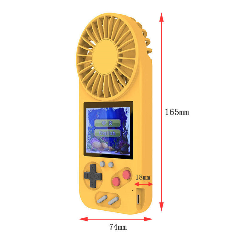 Handheld Game Console with USB Fan Built-in 500 Classic Games for Kids Adult-Orange