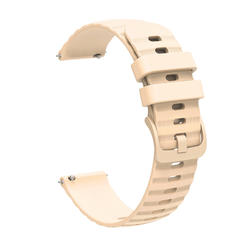 Silicone Watch Band Wave Pockmark for Samsung Cear S2 Huawei Watch GT-Beige