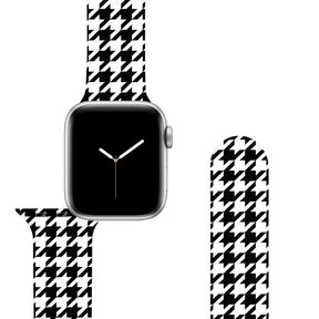 Silicone Printed Watch Band Houndstooth for iWatch Series SE/6/5/4/3/2/1