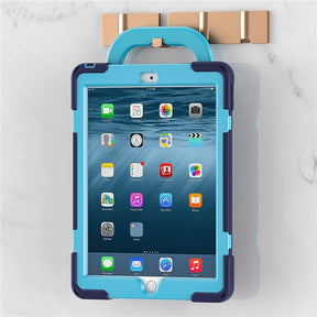 B-OnePiece iPad Case+Neck Strap For iPad Mini 1/2/3/4/5/6-NavyBlue&Blue