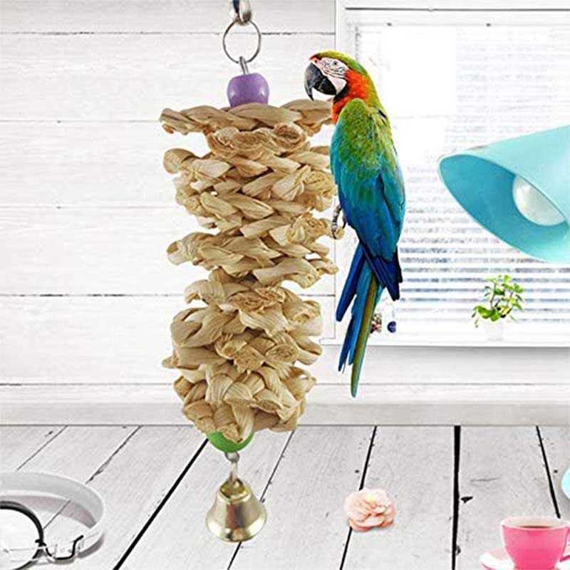 12Pcs Bird Parrot Swing Chewing Toy Hanging Bell Bird Cage