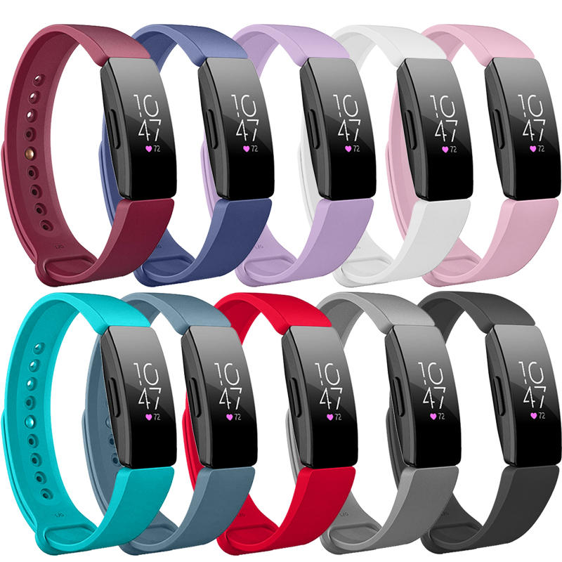 Watch Band For Fitbit Inspire HR Silicone Wrist Strap Replacement -White