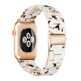 Fashion Resin iWatch Band with Stainless Steel Buckle for iWatch Series SE/6/5/4/3/2/1-NougatWhite