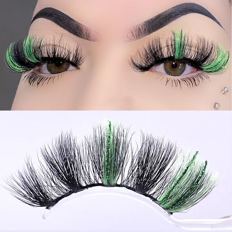 5 Pairs Glitter Mink Lashes Colored False Eyelashes Reusable-SetA