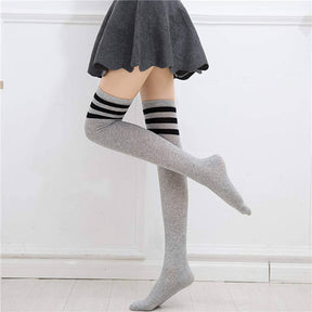 6 Packs B Womens Long Striped Socks Over Knee Thigh High Socks Warm Stocking