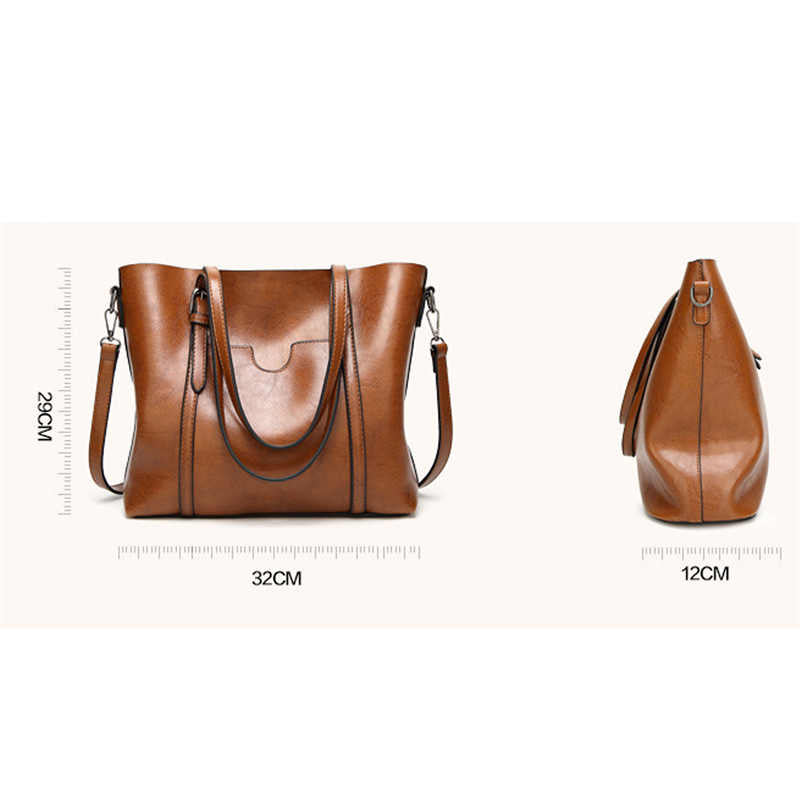 Womens Soft PU Leather Tote Bag Large Capacity Shoulder Bag-Wine Red