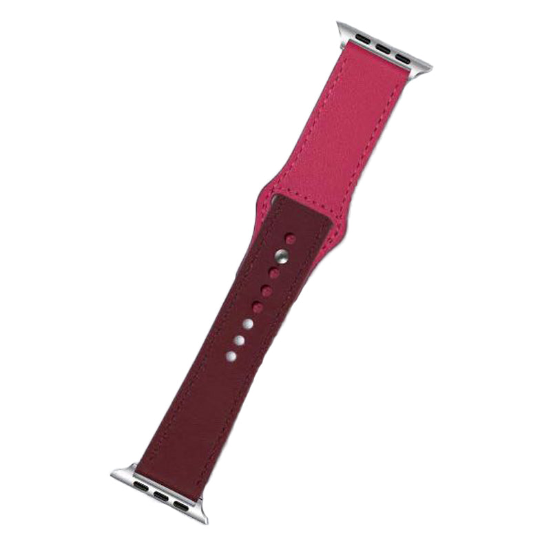 Leather Loop Replacement Band for iWatch Series SE/6/5/4/3/2/1-RoseRed