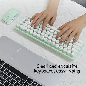 Wireless Keyboard and Mouse Set Combo 2.4G for Laptop Desktop-IDou-Mint Green