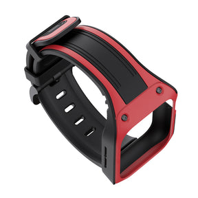 Two-color TPU Watch Bands Protective Sleeve Release For Apple iWatch 1/2/3/4/5/6/SE (Black Red)