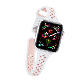 Nike Silicone Sport Breathable Watch For Apple iWatch Series-White Pink