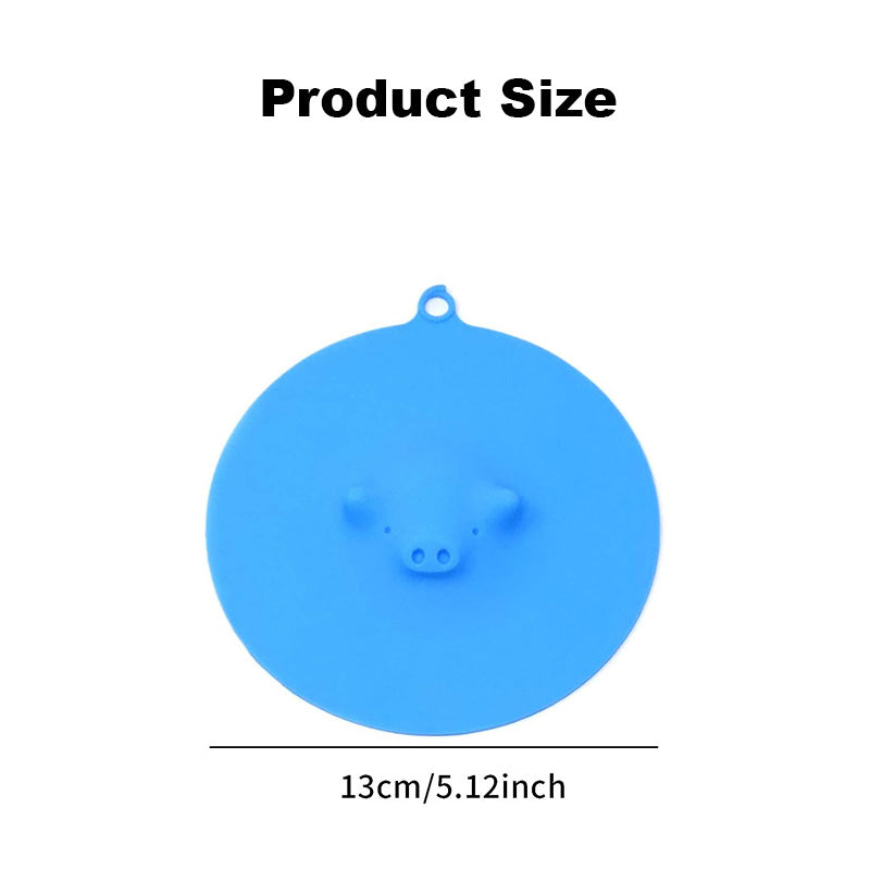 5Pcs Cute Swimming Piggy Anti-dust Silicone Cup Lids Mug Cover with Hanging Loops