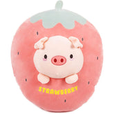 Piggy Plush Stuffed Animal Pillow-Cute Strawberry Squishy Hugging Plushie-Gifts for Kids