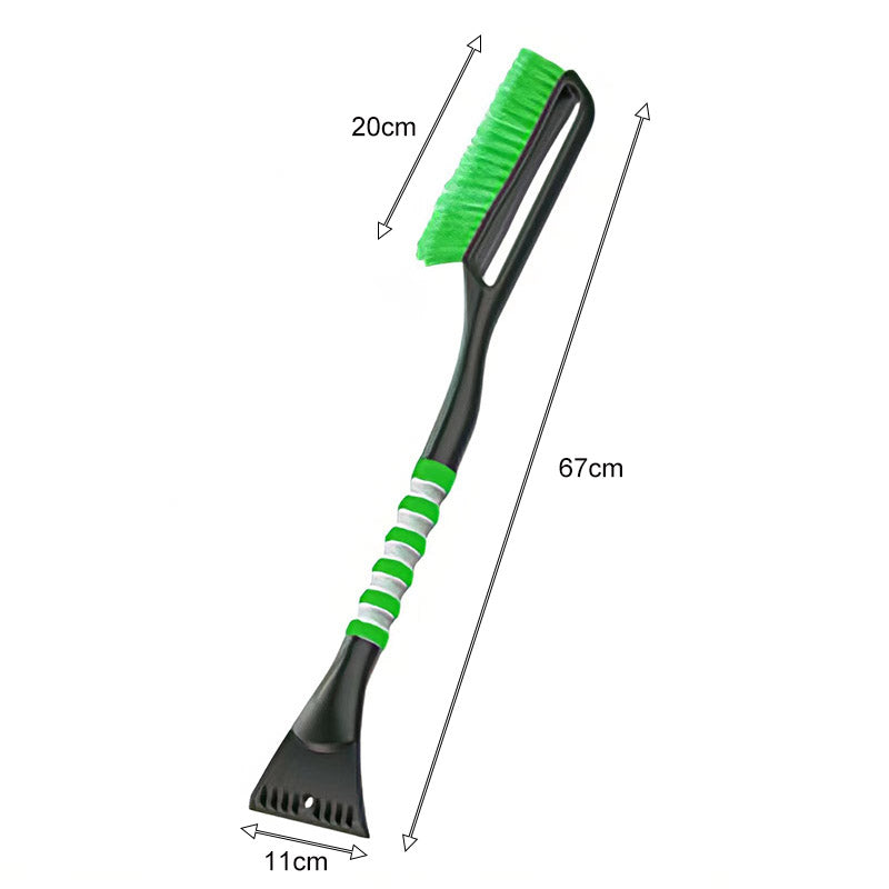 2 in 1 Detachable Snow Brush Ice Scraper with Ergonomic Foam Grip for Cars Trucks-Green