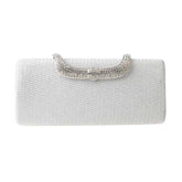 Square Clutch Rhinestone Bag Design Fine Flash Evening for Women-Silver