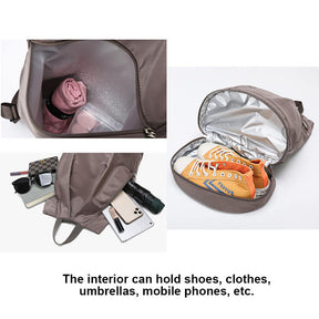 Gym Backpack with Shoe Compartment Wet Pocket for Women Travel Sports-Khaki