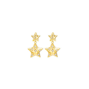 Pair Of Fashion Pentagram Crystal Earrings For Women