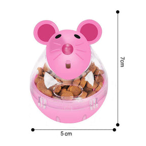 Small Cat Slow Feeder Cat Food Ball Mice Tumbler Shaped Pet Treat Ball-Pink