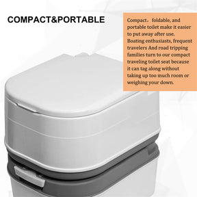 24L Portable Toilet with Water Pump Flushing for Camping