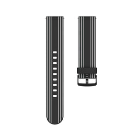 Silicone Band Striped Watch Band For Samsung Galaxy Watch 42/46mm Gear S3 Frontier/Classic(Black Gray)