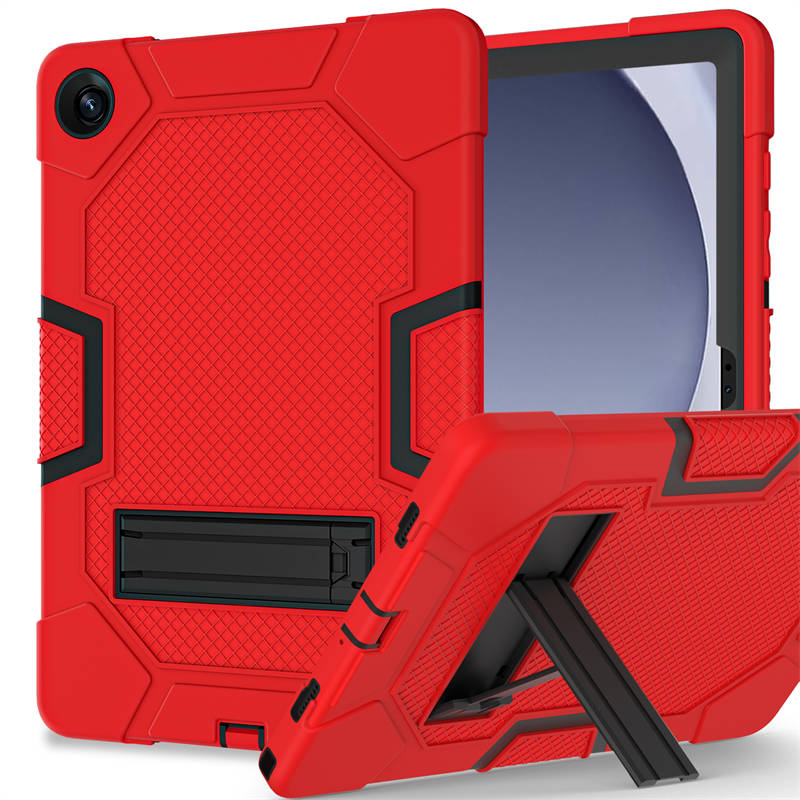 Silicone Tablet Case with Stand for Samsung Galaxy Tab A9 Plus 2023-RedBlack