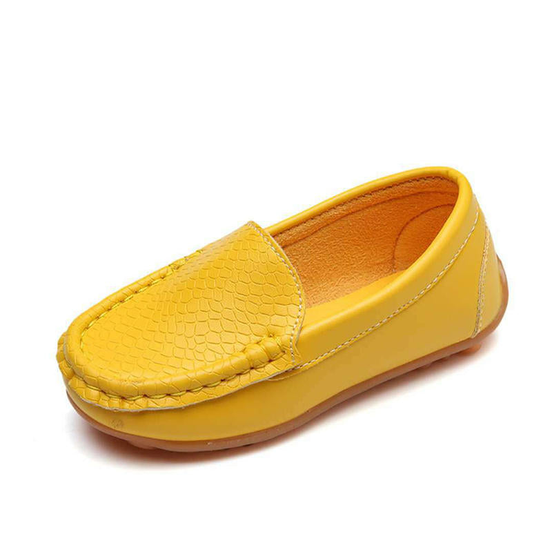 Casual Toddler Flat Shoes Boys Girls Soft Slippery Loafers-Yellow