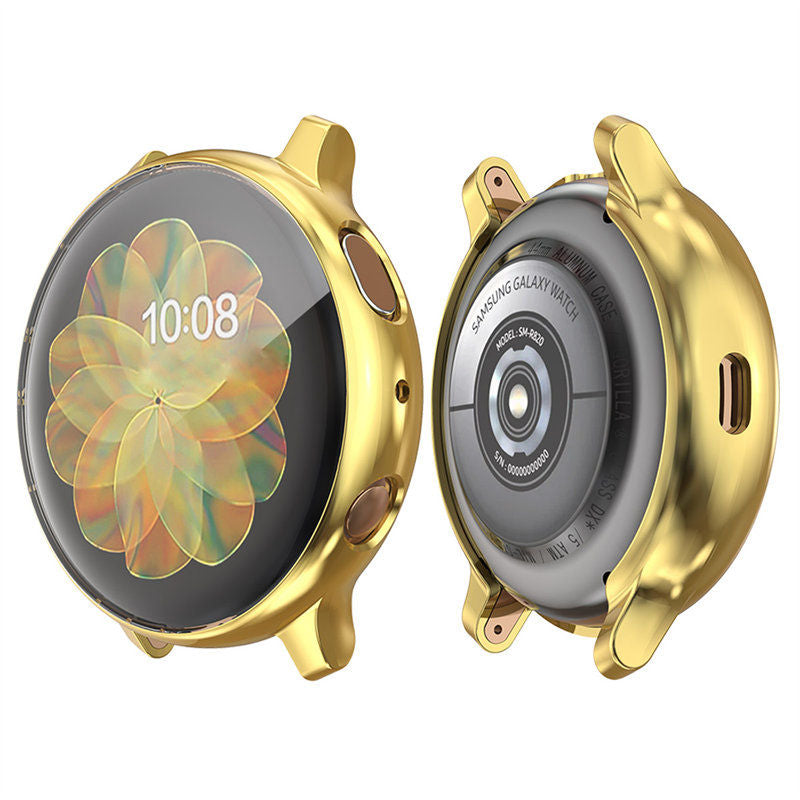 Full Coverage TPU Screen Protective Cover For Samsung Galaxy Watch Active 2 40 44mm-Gold