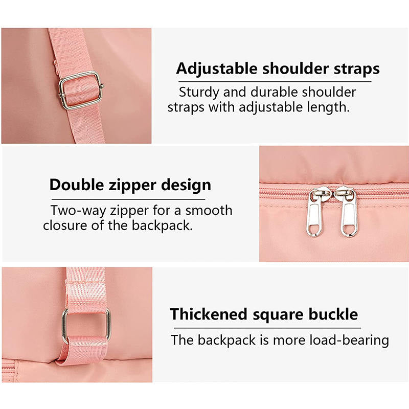 Womens Drawstring Bag Large Wet and Dry Separation Backpack-BlueGrid