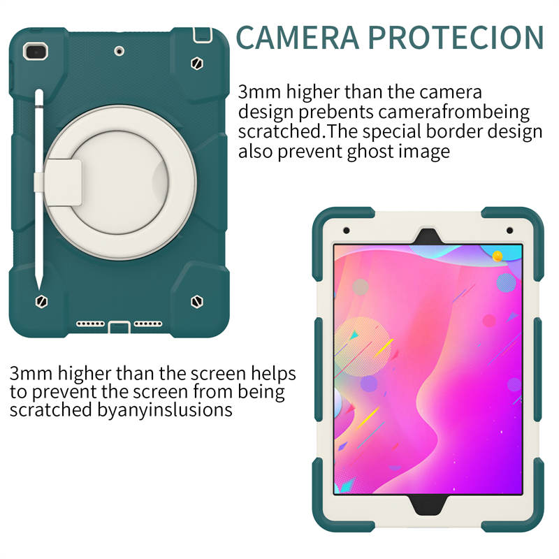 iPad Case For iPad 10.2 with 360¡ãSwivel Stand-Blackish Green