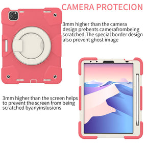 iPad Case For iPad Air 5 with 360¡ãSwivel Stand-Begonia Red