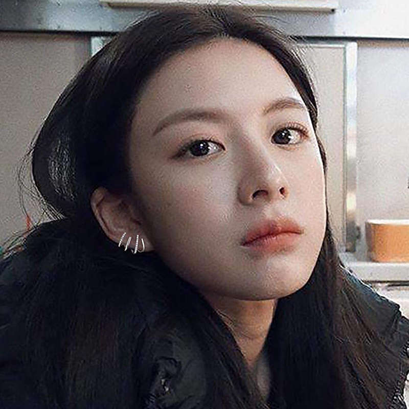 Minimalist Cuff Huggie Stud Earrings for Women Teen Girls-Silver