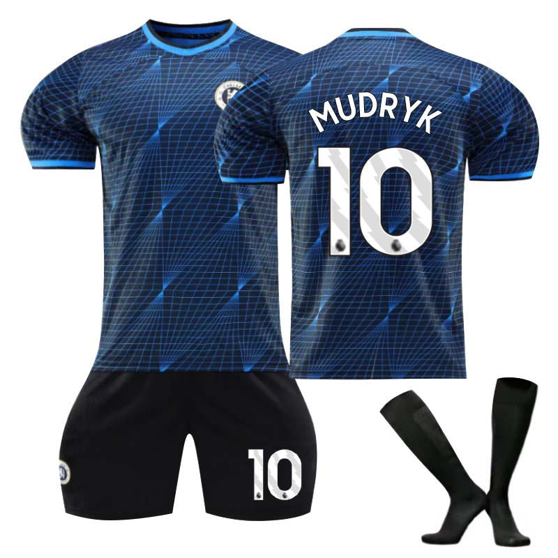 Chelsea Away Jersey MUDRYK #10 Soccer Jersey Kids Adult 3-Pieces Jersey Kits