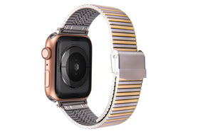 DZ Stainless Steel Metal Watch strap For Apple iWatch (Silver Gold)