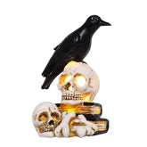 Halloween Realistic Crow Skull Lamp for Party Decor