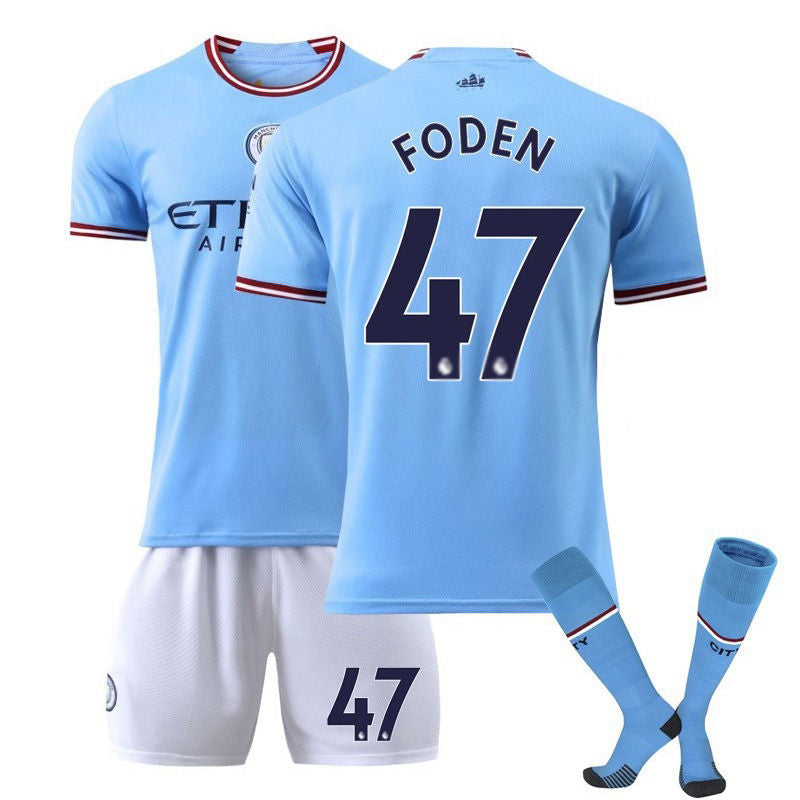 FODEN #47 Manchester City F.C Home Jersey 22/23 Soccer Jersey Set For Adult Kids