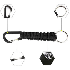 2 Pcs Paracord Keychain with Carabiner for Backpack Camping-1