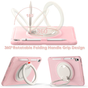 Tablet Case For iPad 10th Full Body Protection with 360¡ã Stand Portable-Pink