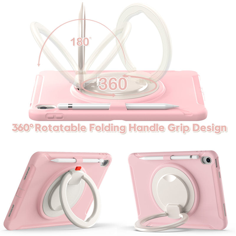 Tablet Case For iPad 10th Full Body Protection with 360¡ã Stand Portable-Pink