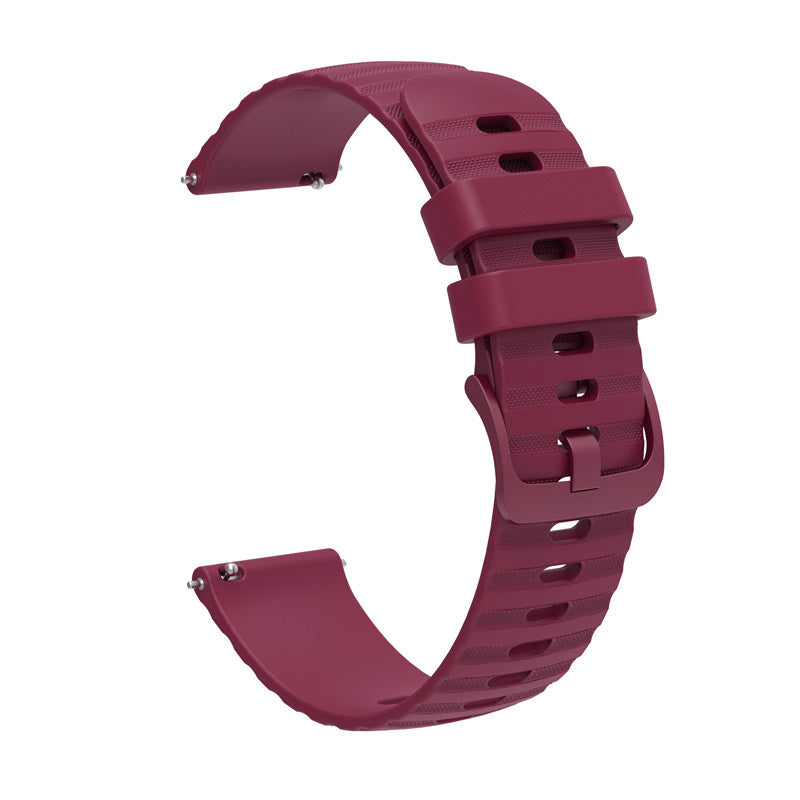 Silicone Watch Band Wave Pockmark for Samsung Cear S2 Huawei Watch GT-WineRed