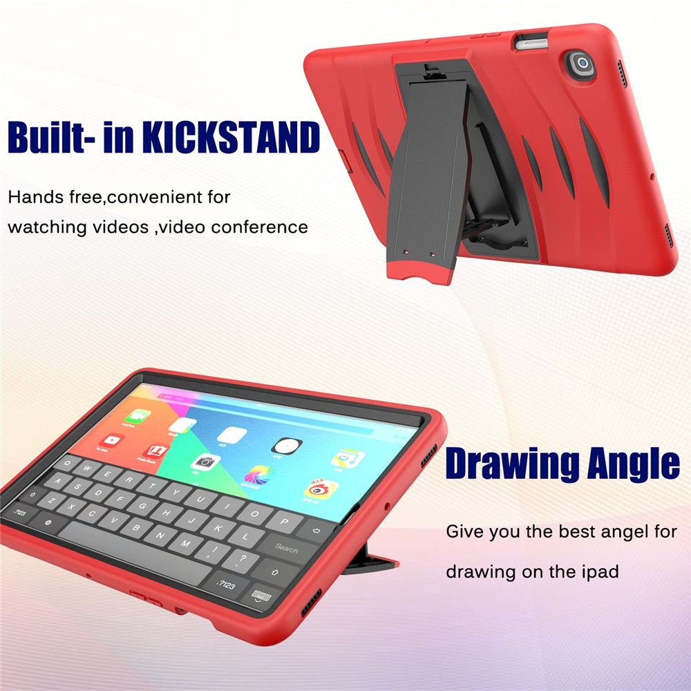 Shock Wave Kickstand Case Anti-Fall Protection For Samsung Tab S5E 10.5 T720/T725(2019)-Red