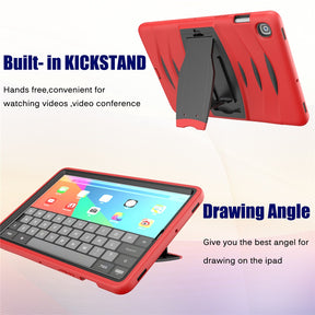 Shock Wave Kickstand Case Anti-Fall Protection For Samsung Tab S5E 10.5 T720/T725(2019)-Red