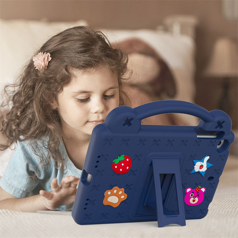 Strawberry Silicone iPad Case Shockproof with Handle for iPad Mini 1/2/3/4/5-NavyBlue