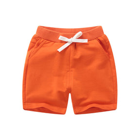 Kids 3 Pack 100% Cotton Sport Jogger Shorts Casual Elastic Pants-F