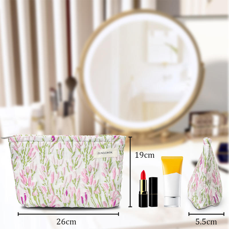 Floral Makeup Bag Travel Cosmetic Organizer for Women and Girls-Willow