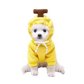 Pet Clothes Banana Pattern Design Hoodie Sweatshirts 3D Cute Costume