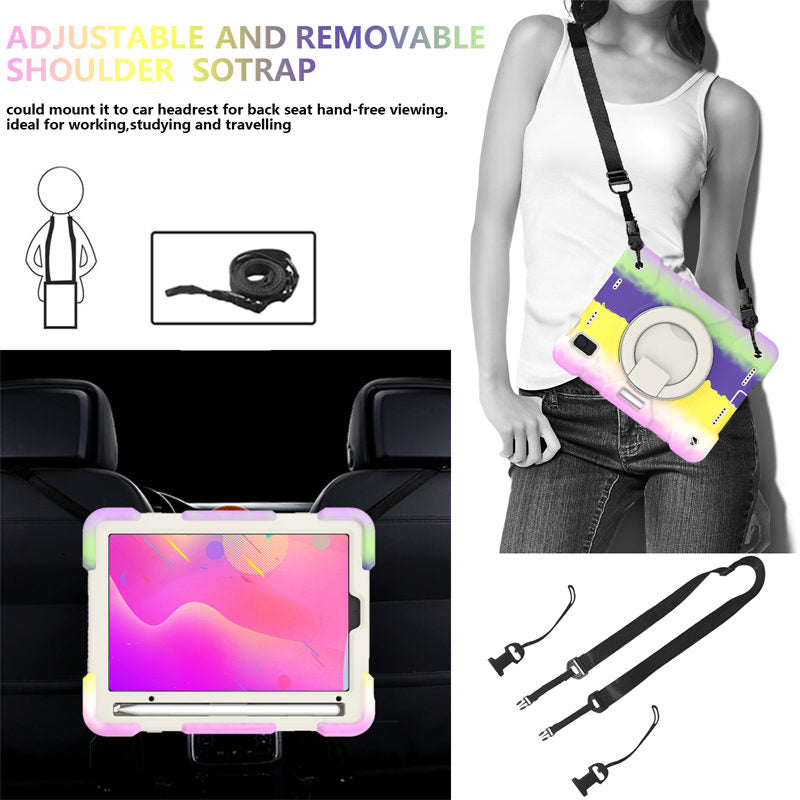 iPad Case For iPad Mini 6 with 360¡ãSwivel Stand-Colorful Purple