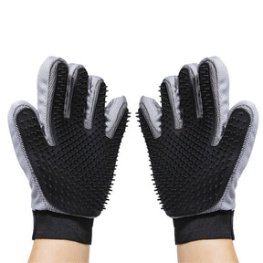 1 Pair Pet Grooming Gloves Efficient Hair Remover Brush-Black